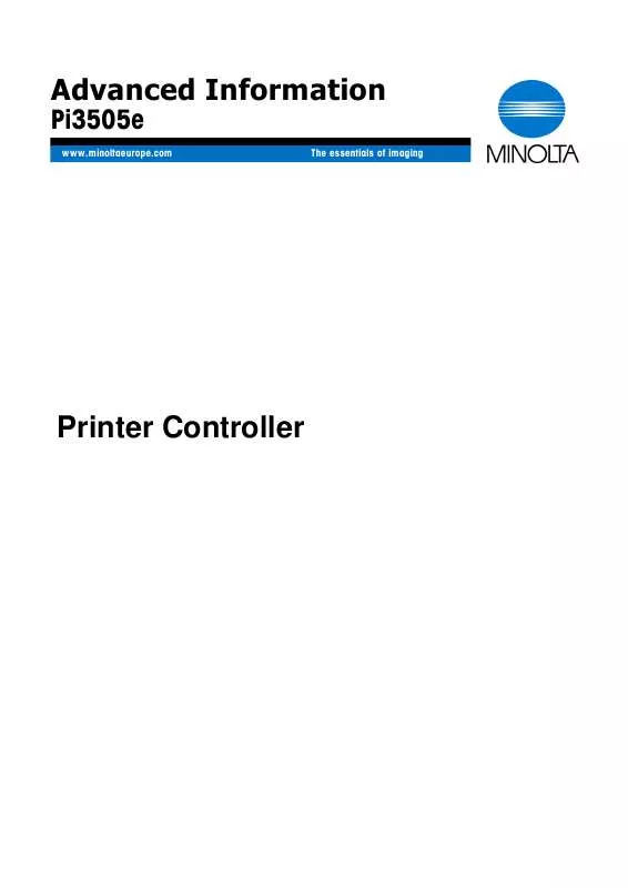 Mode d'emploi KONICA MINOLTA PI3505E AI PRINTER CONTROLLER 1.1.0