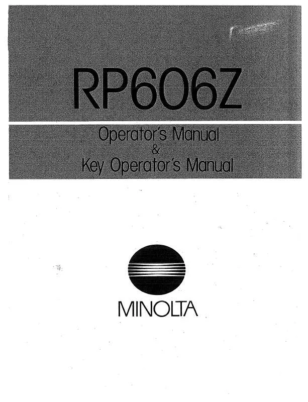 Mode d'emploi KONICA MINOLTA RP606Z