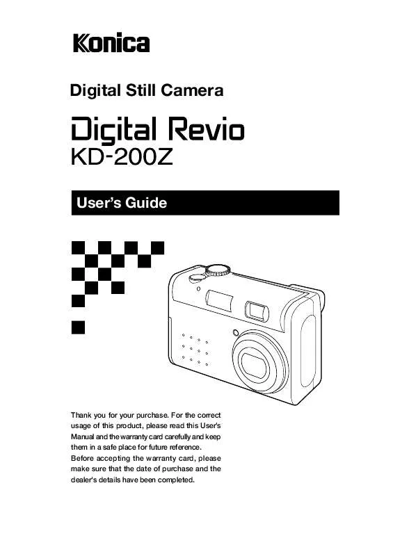 Mode d'emploi KONICA DIGITAL REVIO KD-200Z