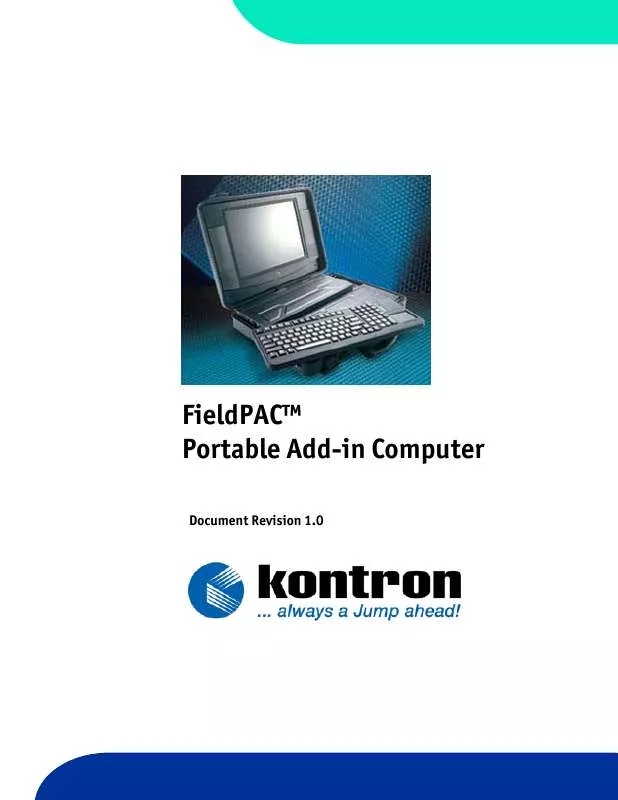 Mode d'emploi KONTRON FIELDPAC PORTABLE ADD-IN COMPUTER