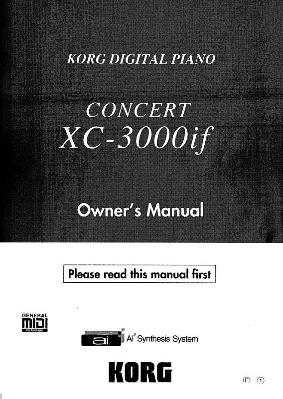 Mode d'emploi KORG CONCERT XC-3000IF