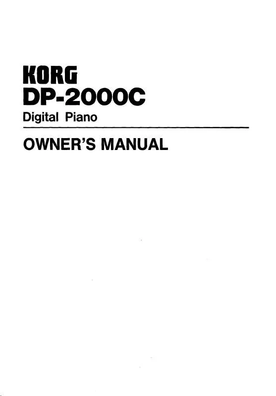 Mode d'emploi KORG DP2000C