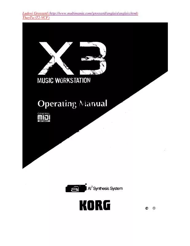 Mode d'emploi KORG X3