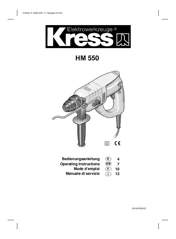 Mode d'emploi KRESS HM 550