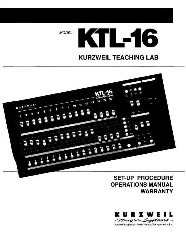 Mode d'emploi KURZWEIL KTL-16