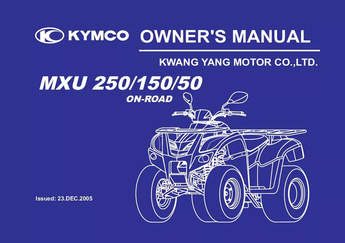 Mode d'emploi KYMCO MXU 150