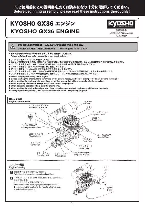 Mode d'emploi KYOSHO GX36