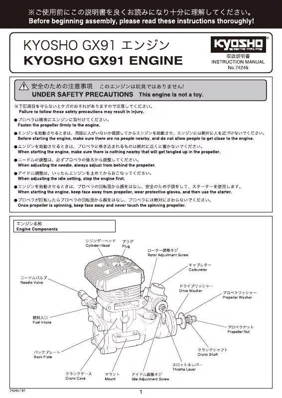 Mode d'emploi KYOSHO GX91