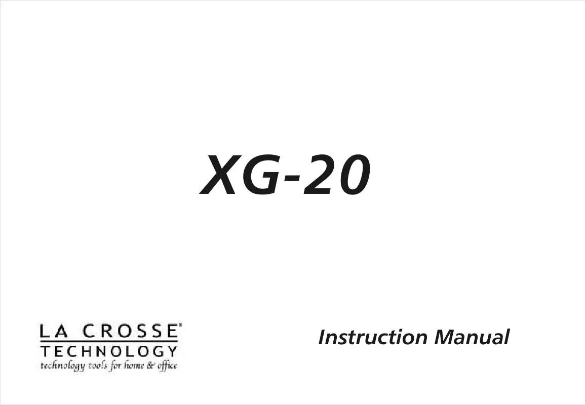 Mode d'emploi LA CROSS TECHNOLOGY XG-20