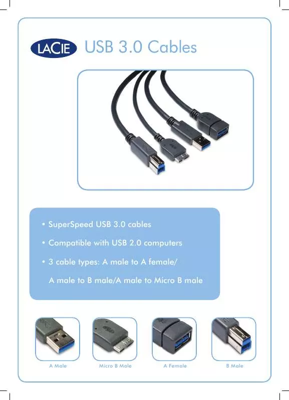 Mode d'emploi LACIE USB 3.0 CABLE