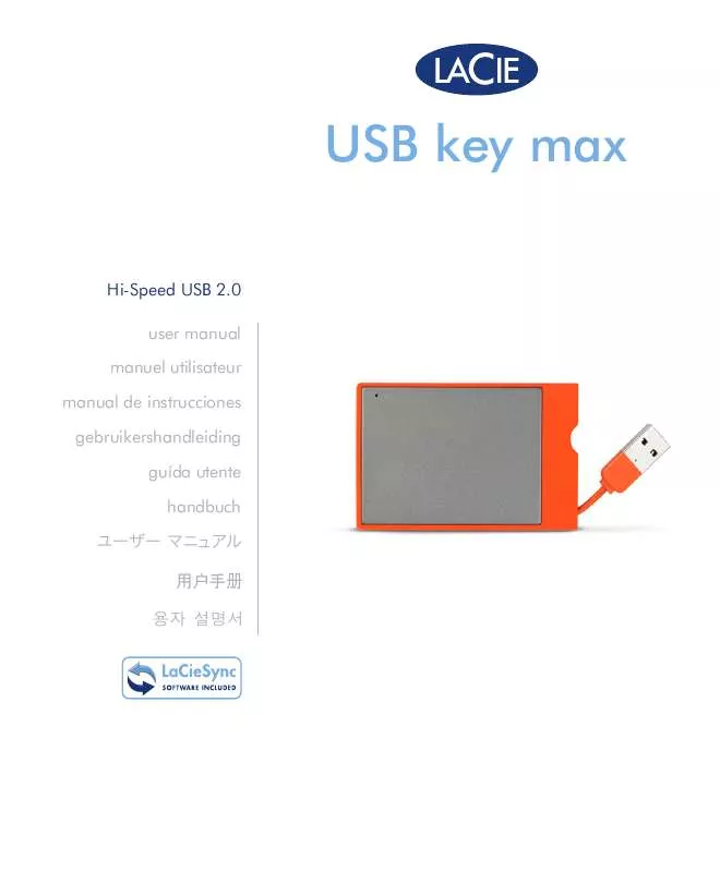 Mode d'emploi LACIE USB KEY MAX BLACK