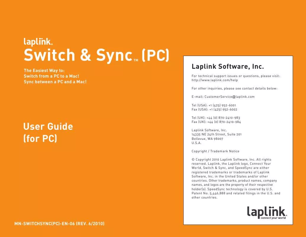 Mode d'emploi LAPLINK SWITCH AND SYNC