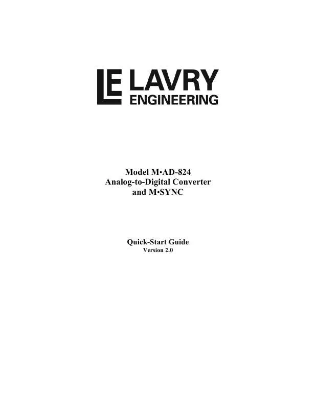 Mode d'emploi LAVRY M AD-824