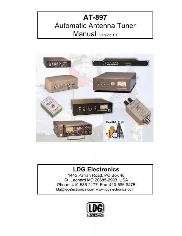 Mode d'emploi LDG ELECTRONICS AT-897