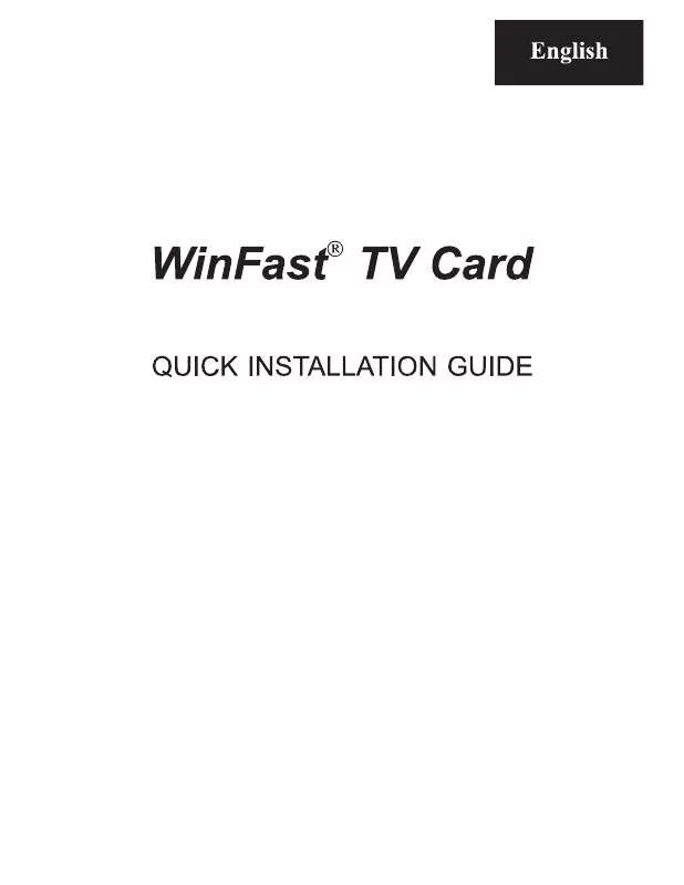 Mode d'emploi LEADTEK WINFAST TV CARD