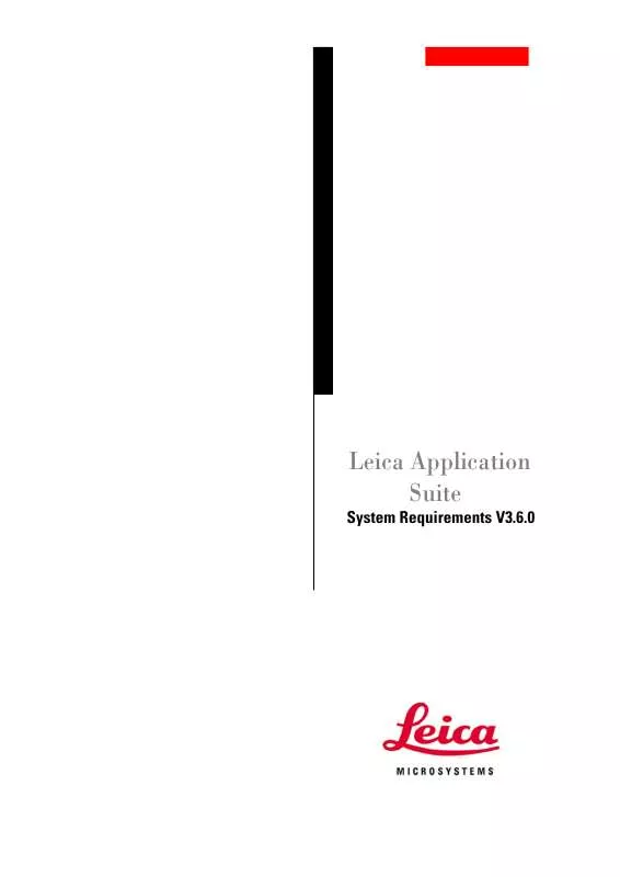 Mode d'emploi LEICA APPLICATION SUITE V3.6.0
