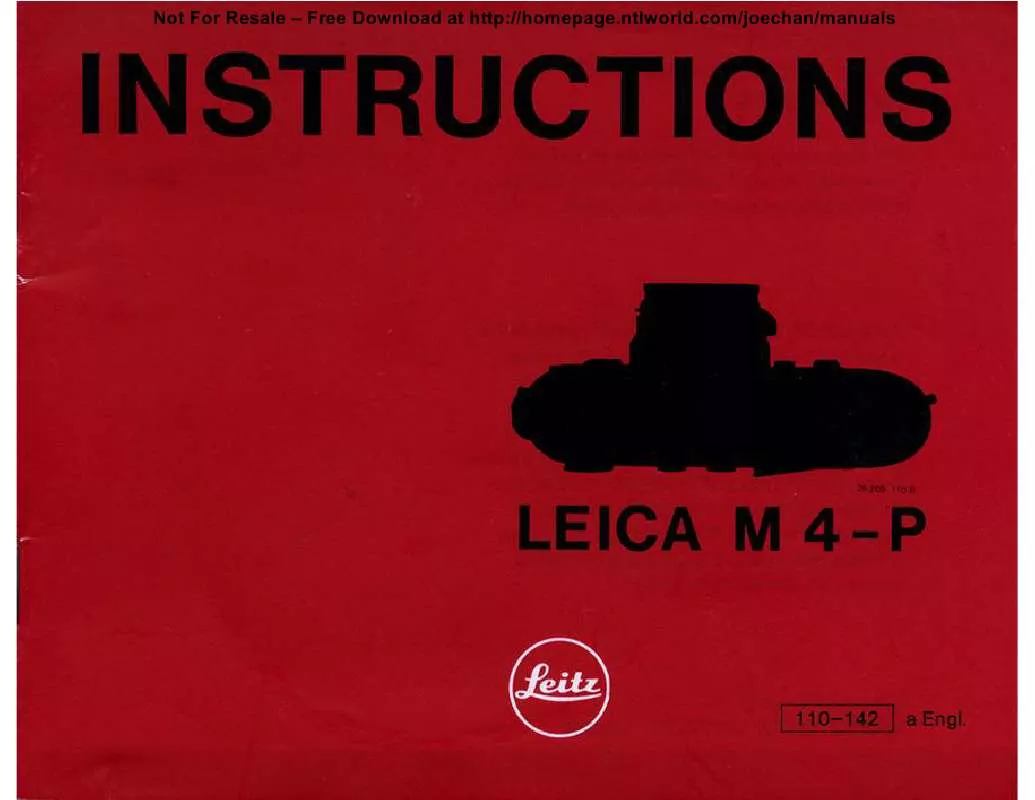 Mode d'emploi LEICA M4-P