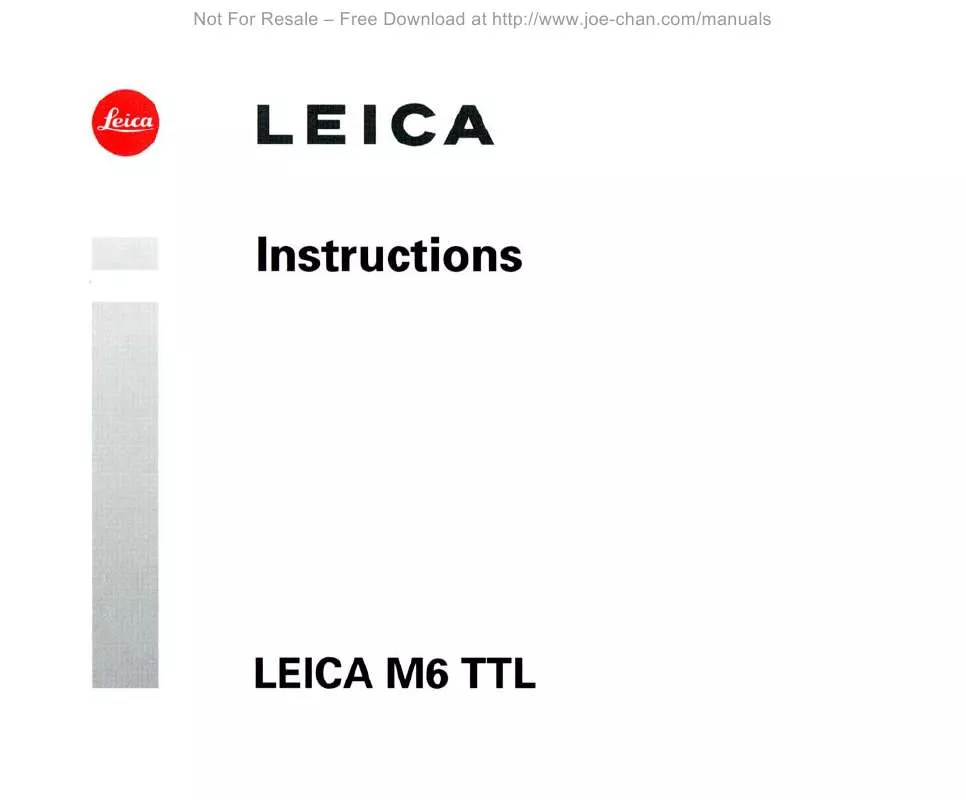 Mode d'emploi LEICA M6 TTL