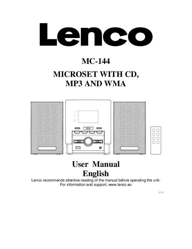 Mode d'emploi LENCO MC-144