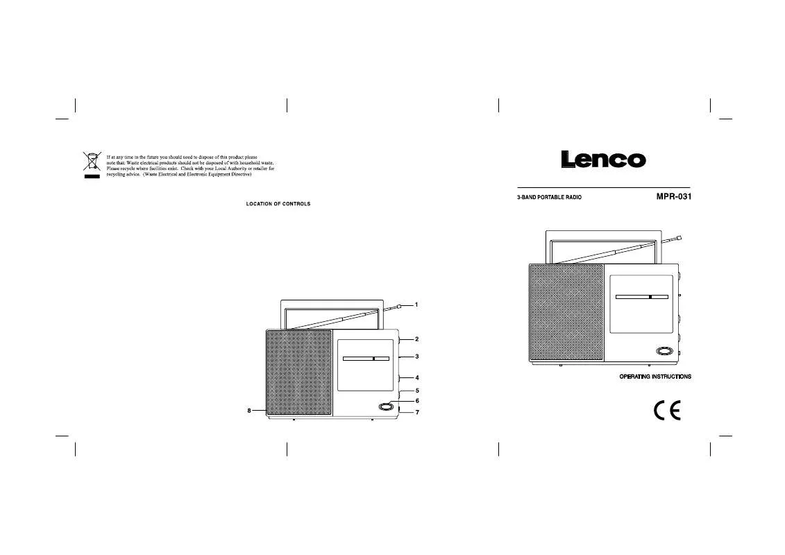Mode d'emploi LENCO MPR-031