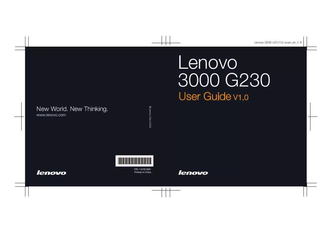 Mode d'emploi LENOVO 3000 G230