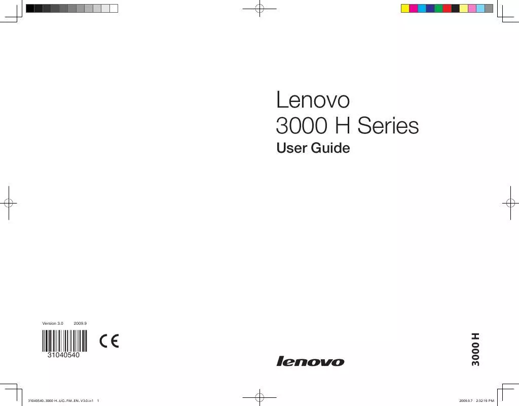 Mode d'emploi LENOVO 3000 H100
