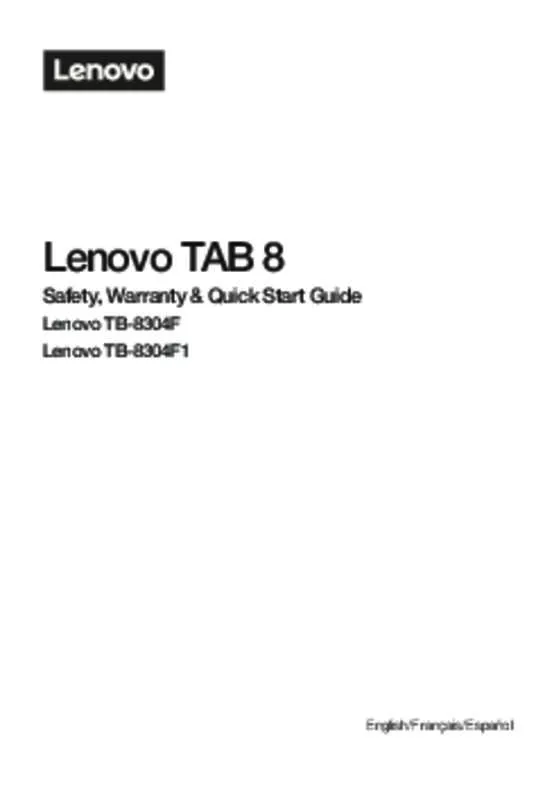 Mode d'emploi LENOVO TB-8304F