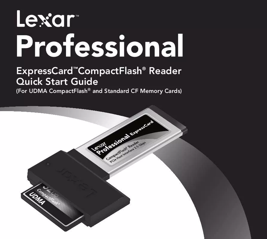 Mode d'emploi LEXAR PROFESSIONAL EXPRESSCARD COMPACTFLASH READER