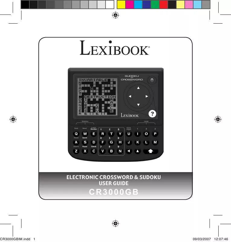 Mode d'emploi LEXIBOOK CR3000GB
