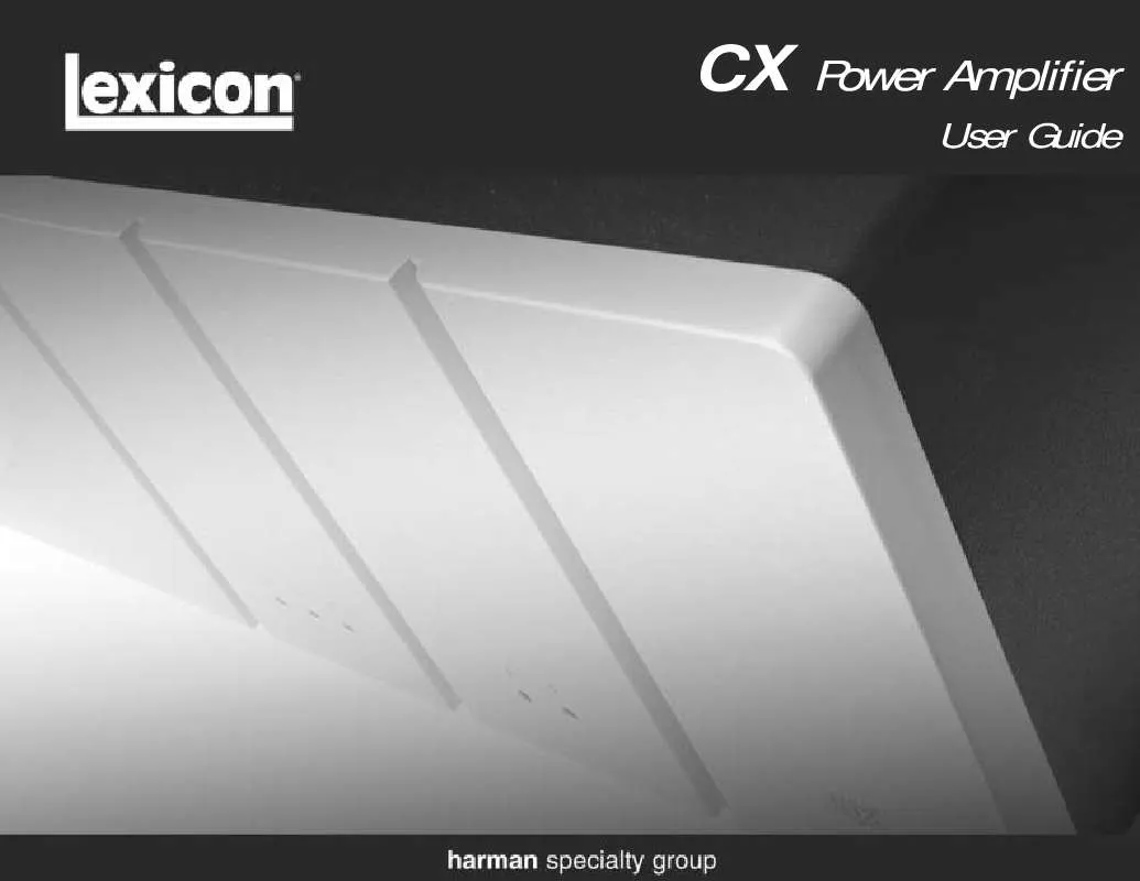 Mode d'emploi LEXICON CX