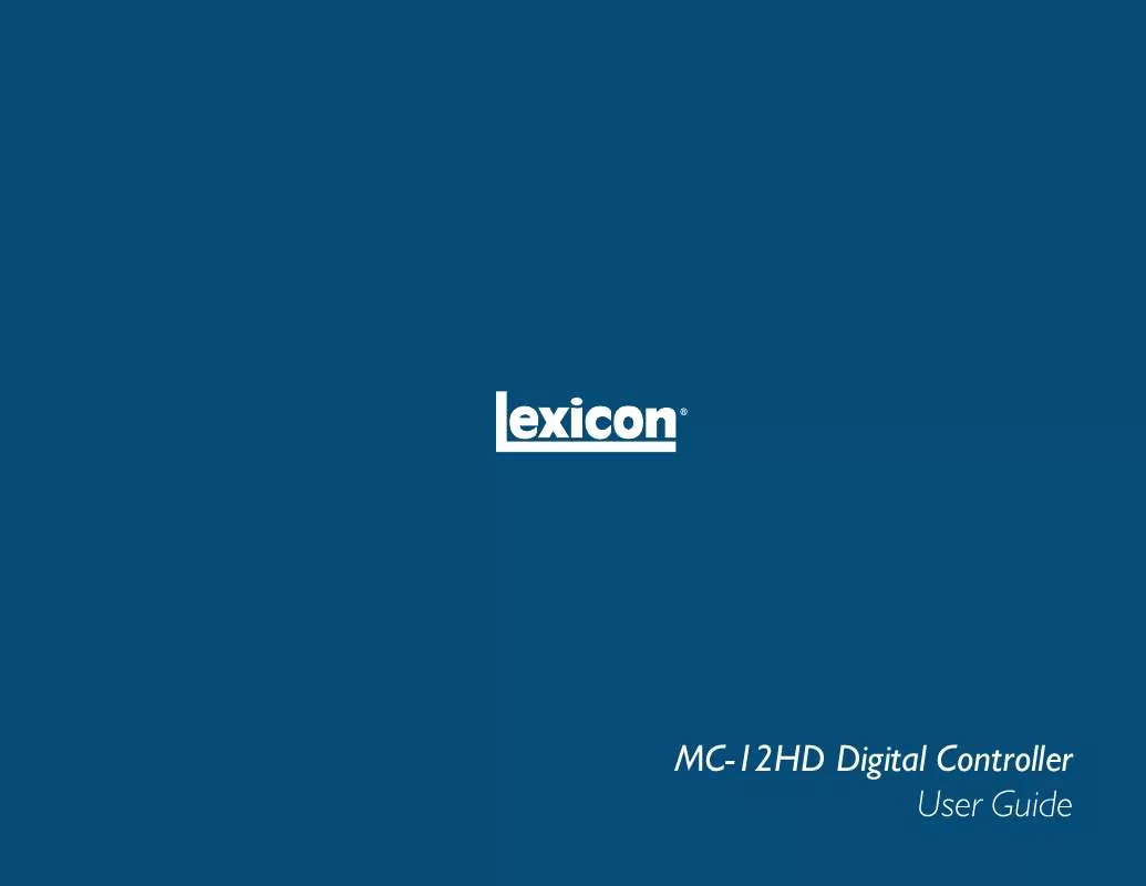 Mode d'emploi LEXICON MC-12HD