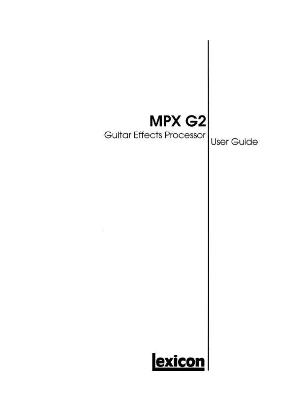 Mode d'emploi LEXICON MPX G2
