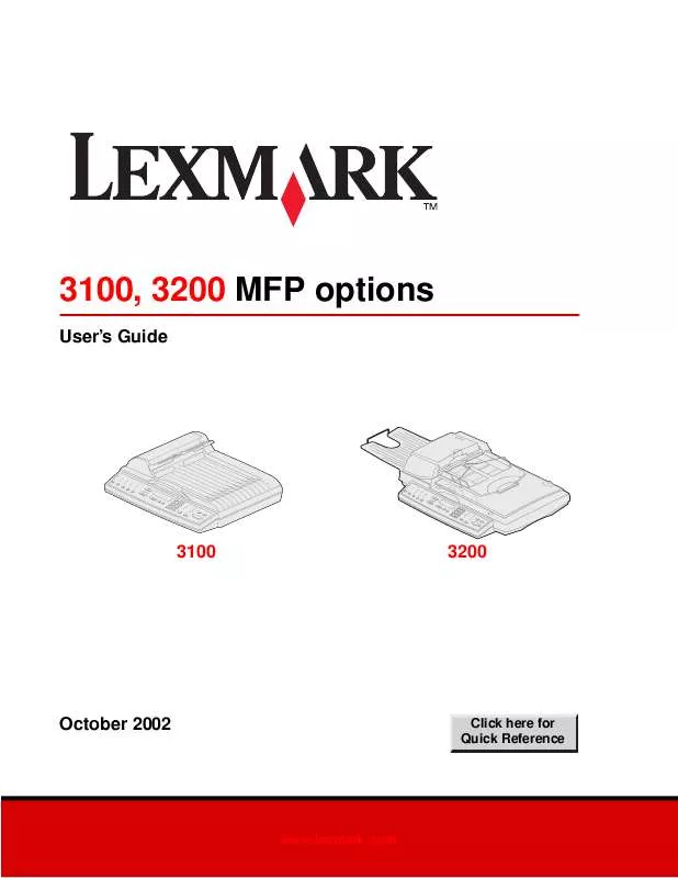 Mode d'emploi LEXMARK 3100 MFP