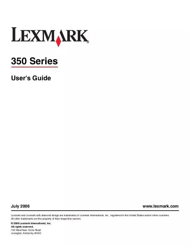 Mode d'emploi LEXMARK 350