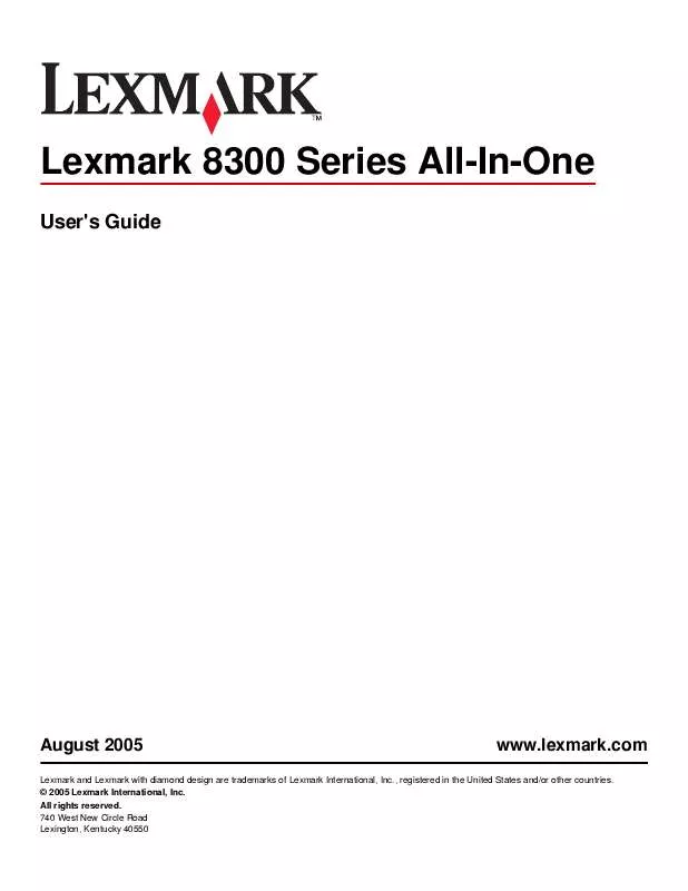 Mode d'emploi LEXMARK 8300