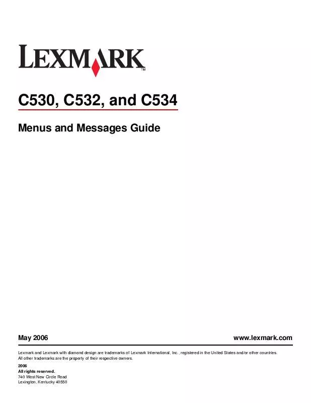 Mode d'emploi LEXMARK C532