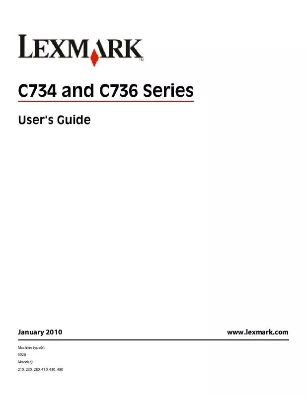 Mode d'emploi LEXMARK C734DN
