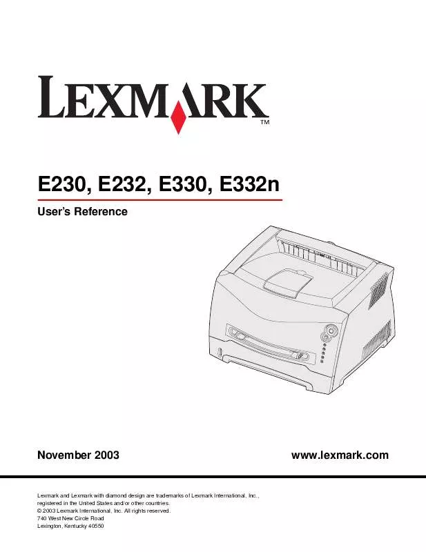 Mode d'emploi LEXMARK E230