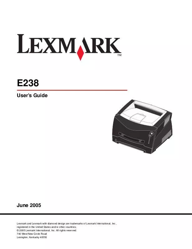 Mode d'emploi LEXMARK E238