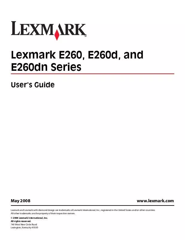 Mode d'emploi LEXMARK E260DN