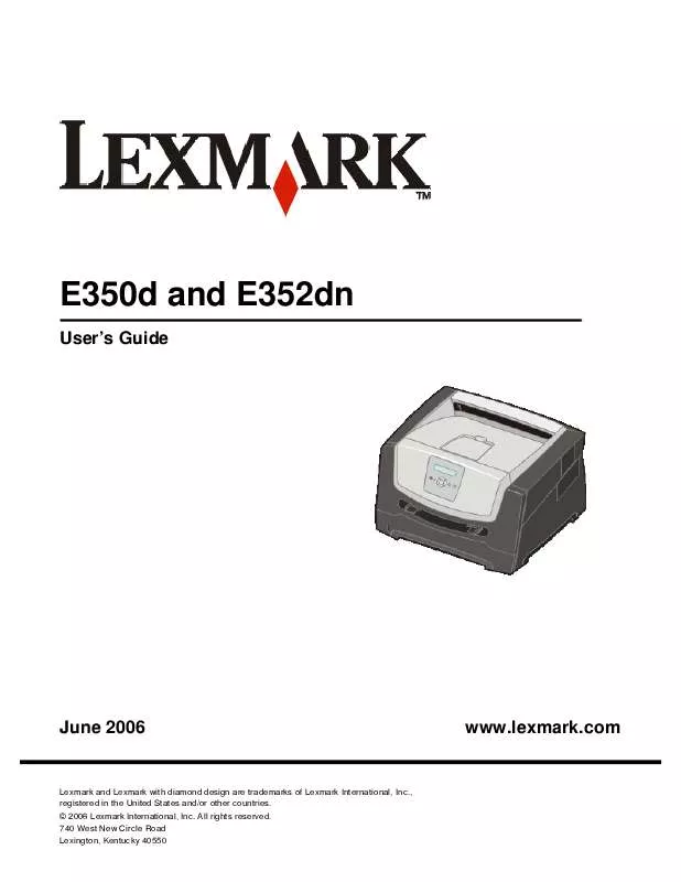 Mode d'emploi LEXMARK E350D