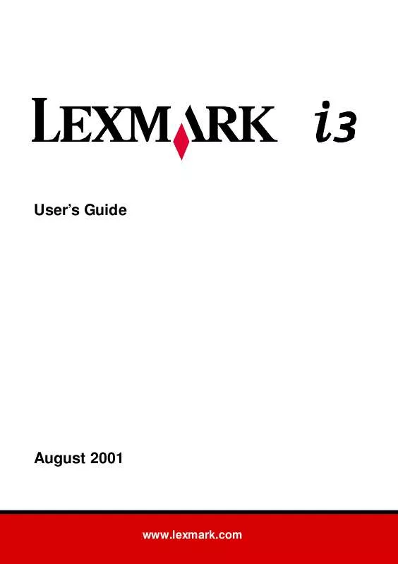Mode d'emploi LEXMARK I3