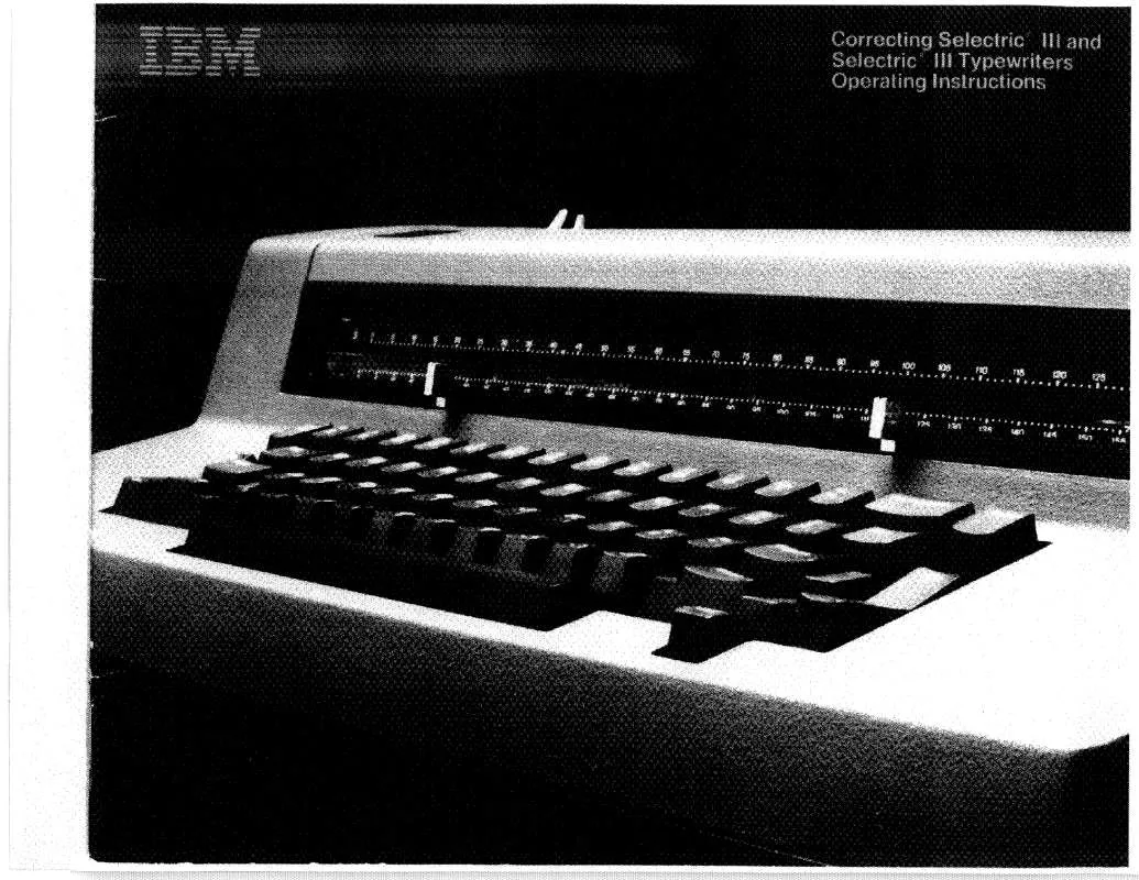 Mode d'emploi LEXMARK IBM CORRECTING SELECTRIC III S