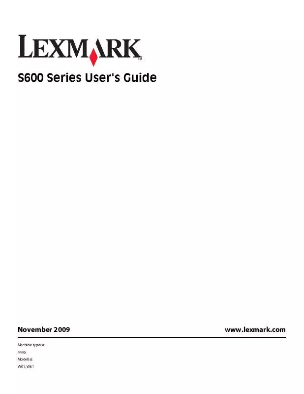 Mode d'emploi LEXMARK INTERACT S600