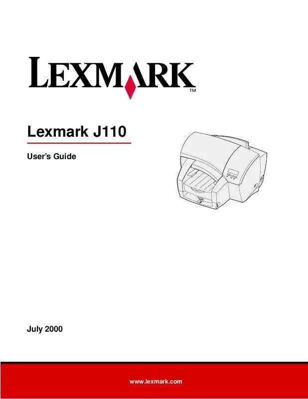 Mode d'emploi LEXMARK J110