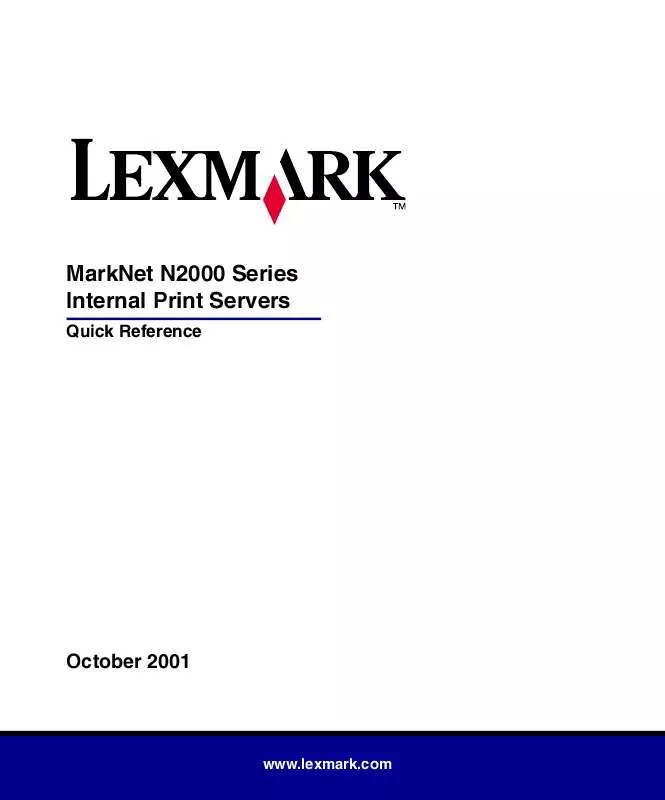Mode d'emploi LEXMARK MARKNET N2000