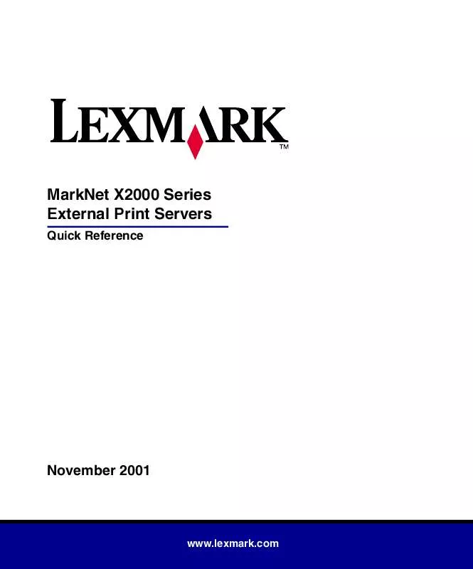 Mode d'emploi LEXMARK MARKNET X2000
