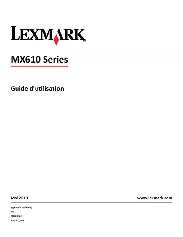 Mode d'emploi LEXMARK MX611DE