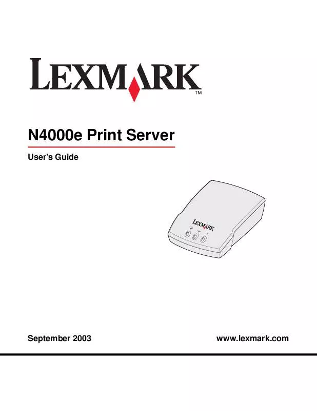 Mode d'emploi LEXMARK N4000E