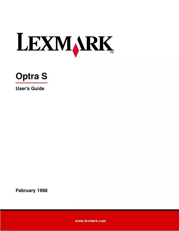 Mode d'emploi LEXMARK OPTRA S